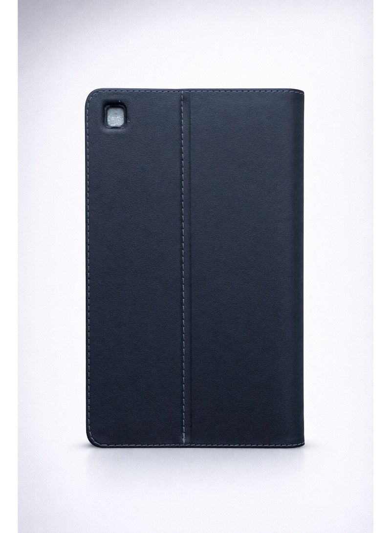 جراب جلد سامسونج تاب A7 ‎T505  – جراب أنيق بحماية كاملة وإمكانية الطي كستاند – اللون الأسود - Image 2